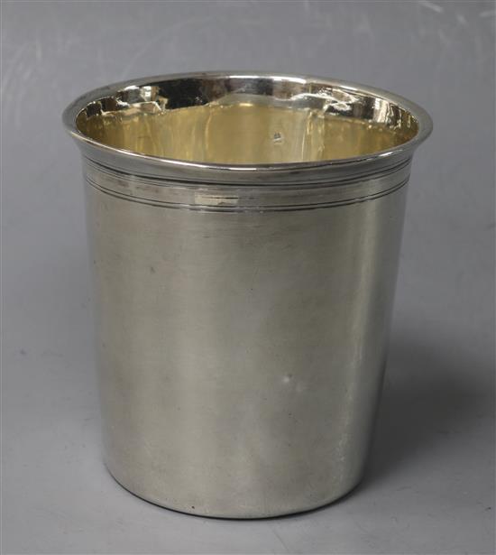 A French white metal beaker, 77mm.